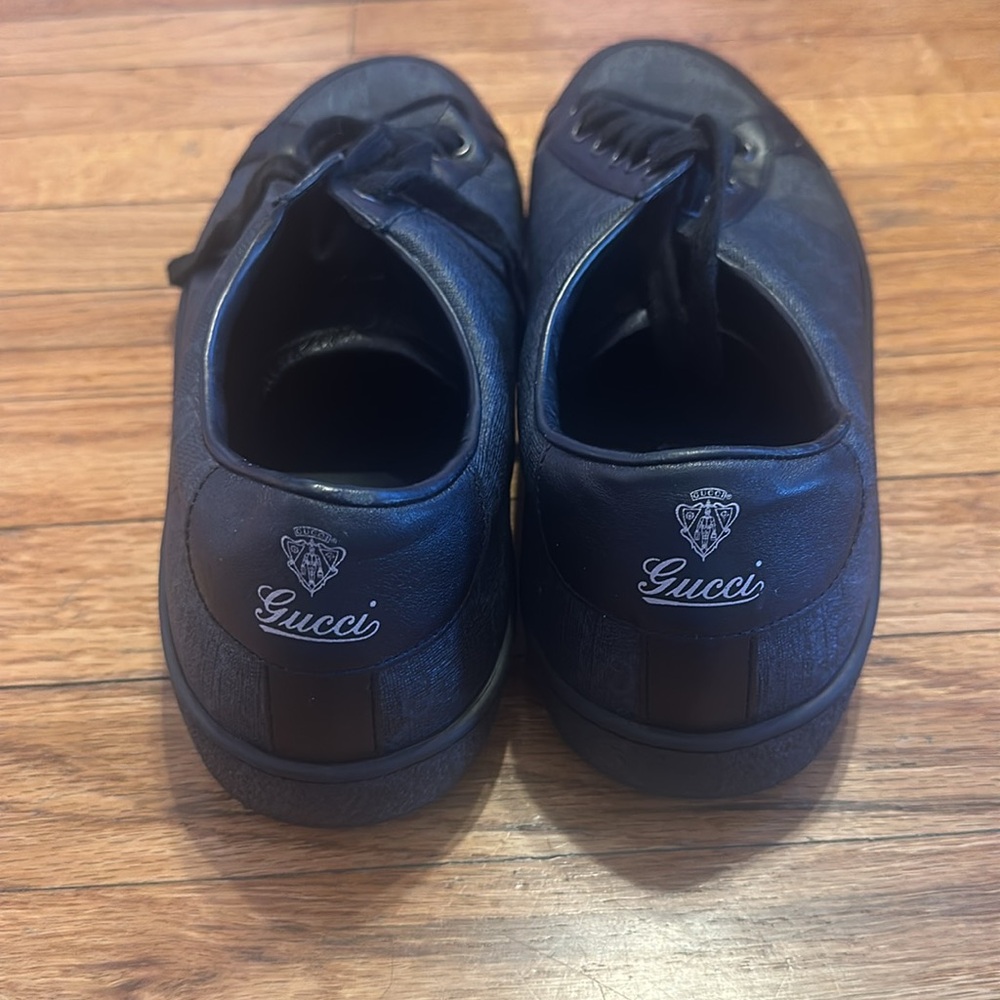 RARE🔥 GUCCI Monogram Lo Top Leather Sneakers Guccisima GG Web Supreme Men's 12 - Picture 5 of 5